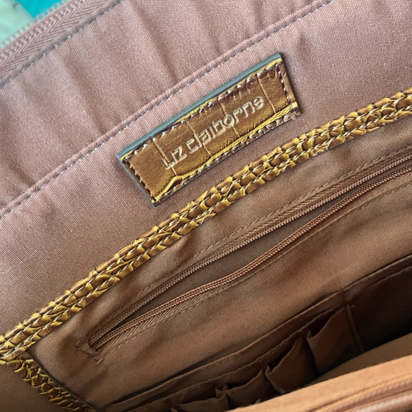 Vintage Faux Croc Brown Work Bag - Picture 7 of 11